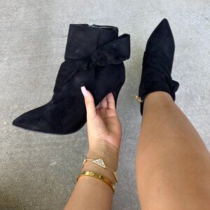 NEW WOMANS RUSH FAUX SUEDE Bow Knot Ankle Boots